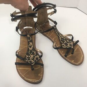 Sam & Libby Cheetah Zip sandals SZ 8